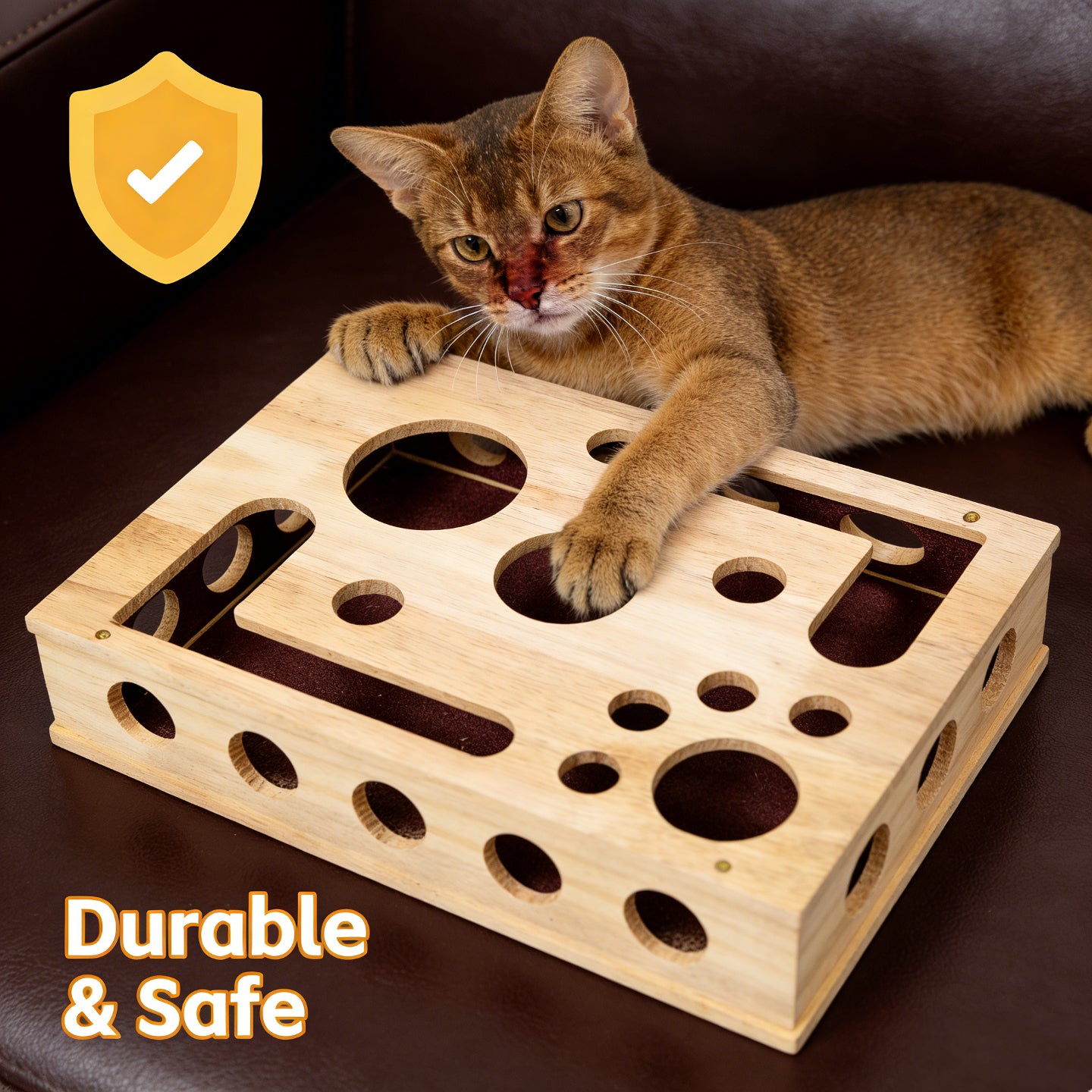 2026 - New Cat Nail File Scratch Experience Box - A Stress-Relieving Alternative Without Scissors or Grinding Wheels - Includes Sandpaper - Suitable for Indoor Cats - Toy - Puzzle Design