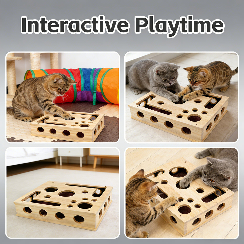 2026 - New Cat Nail File Scratch Experience Box - A Stress-Relieving Alternative Without Scissors or Grinding Wheels - Includes Sandpaper - Suitable for Indoor Cats - Toy - Puzzle Design