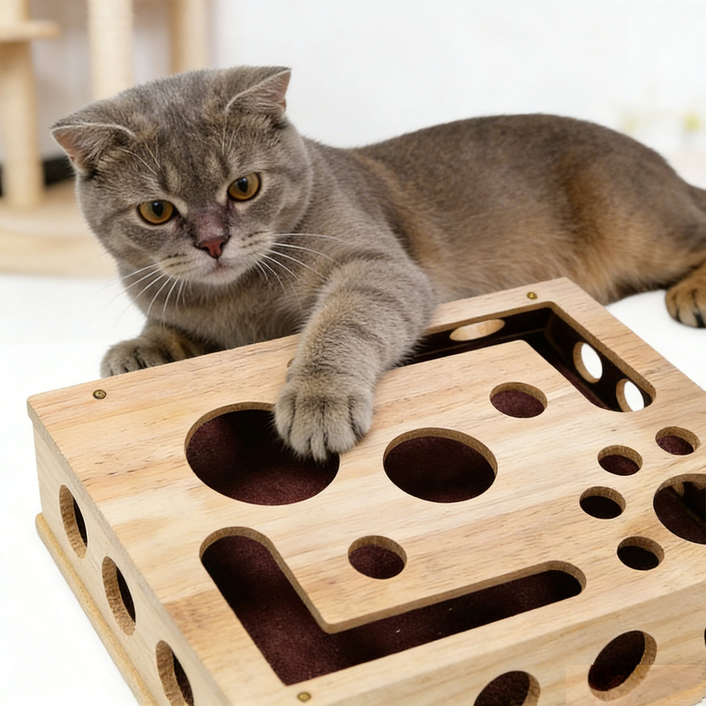 2026 - New Cat Nail File Scratch Experience Box - A Stress-Relieving Alternative Without Scissors or Grinding Wheels - Includes Sandpaper - Suitable for Indoor Cats - Toy - Puzzle Design