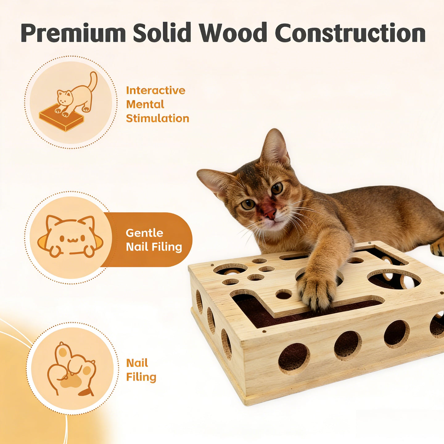 2026 - New Cat Nail File Scratch Experience Box - A Stress-Relieving Alternative Without Scissors or Grinding Wheels - Includes Sandpaper - Suitable for Indoor Cats - Toy - Puzzle Design