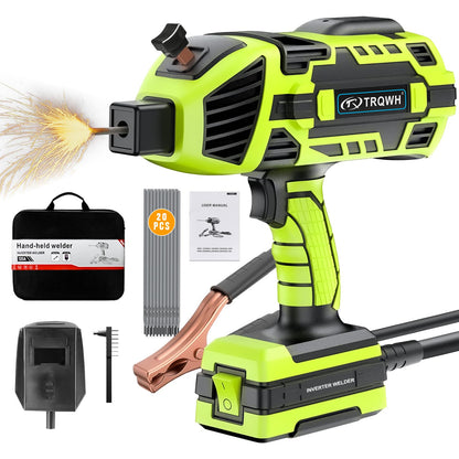 110V Handheld Welder Gun, IGBT Inverter, 5 Adjustable Currents, for 1/16"-1/8" Rods