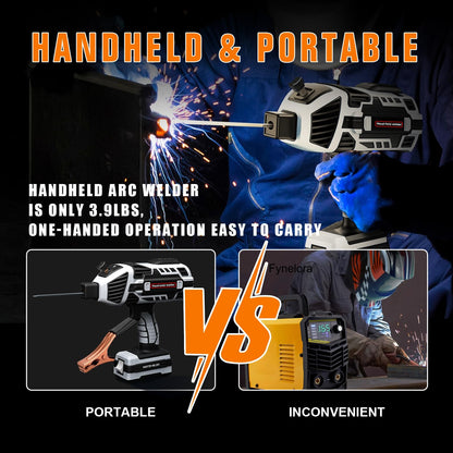 110V Handheld Welder Gun, IGBT Inverter, 5 Adjustable Currents, for 1/16"-1/8" Rods