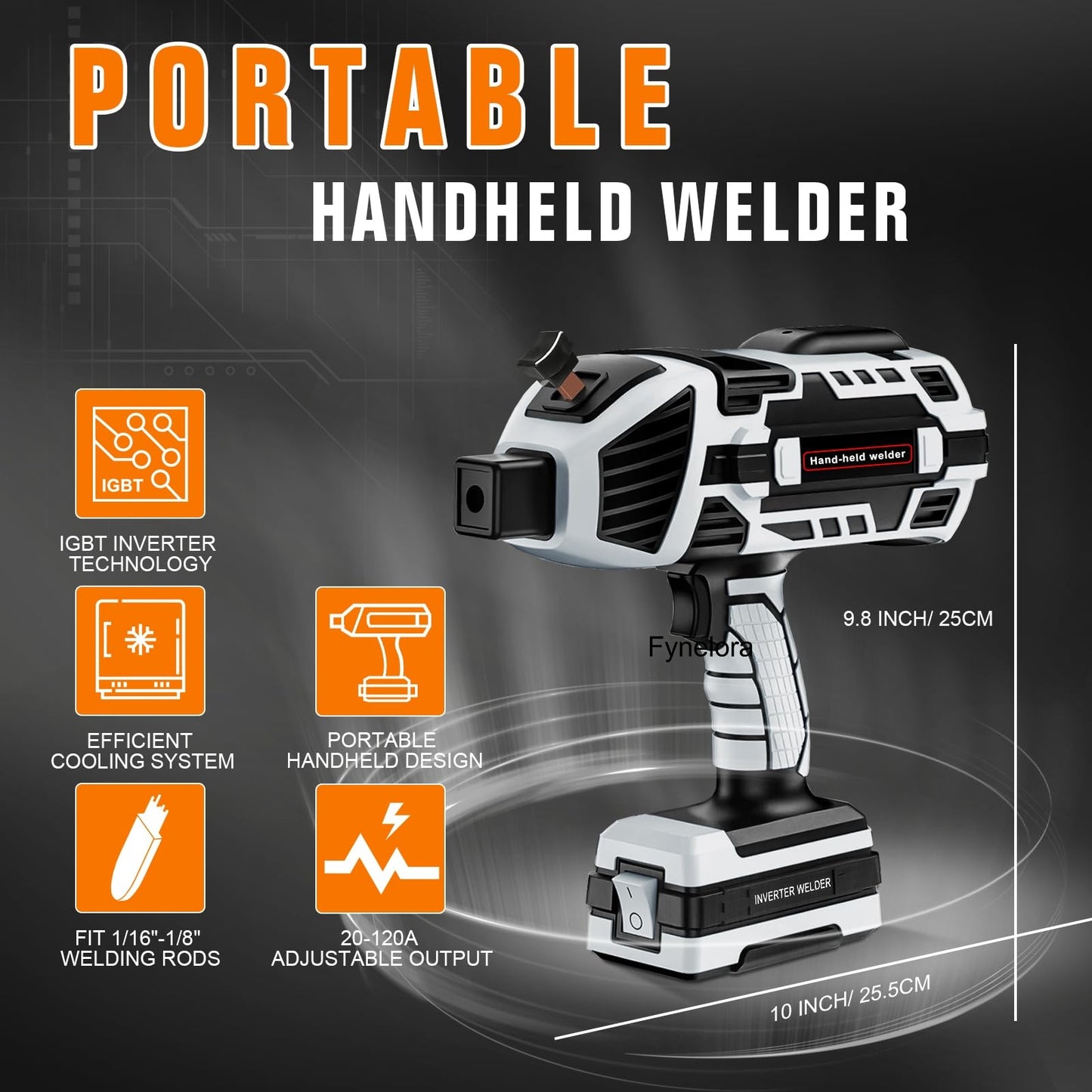 110V Handheld Welder Gun, IGBT Inverter, 5 Adjustable Currents, for 1/16"-1/8" Rods