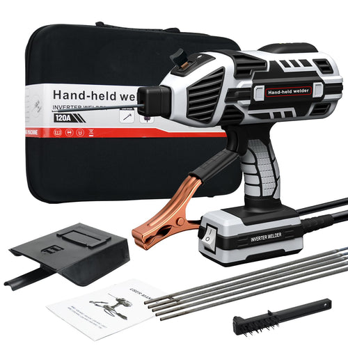 110V Handheld Welder Gun, IGBT Inverter, 5 Adjustable Currents, for 1/16"-1/8" Rods