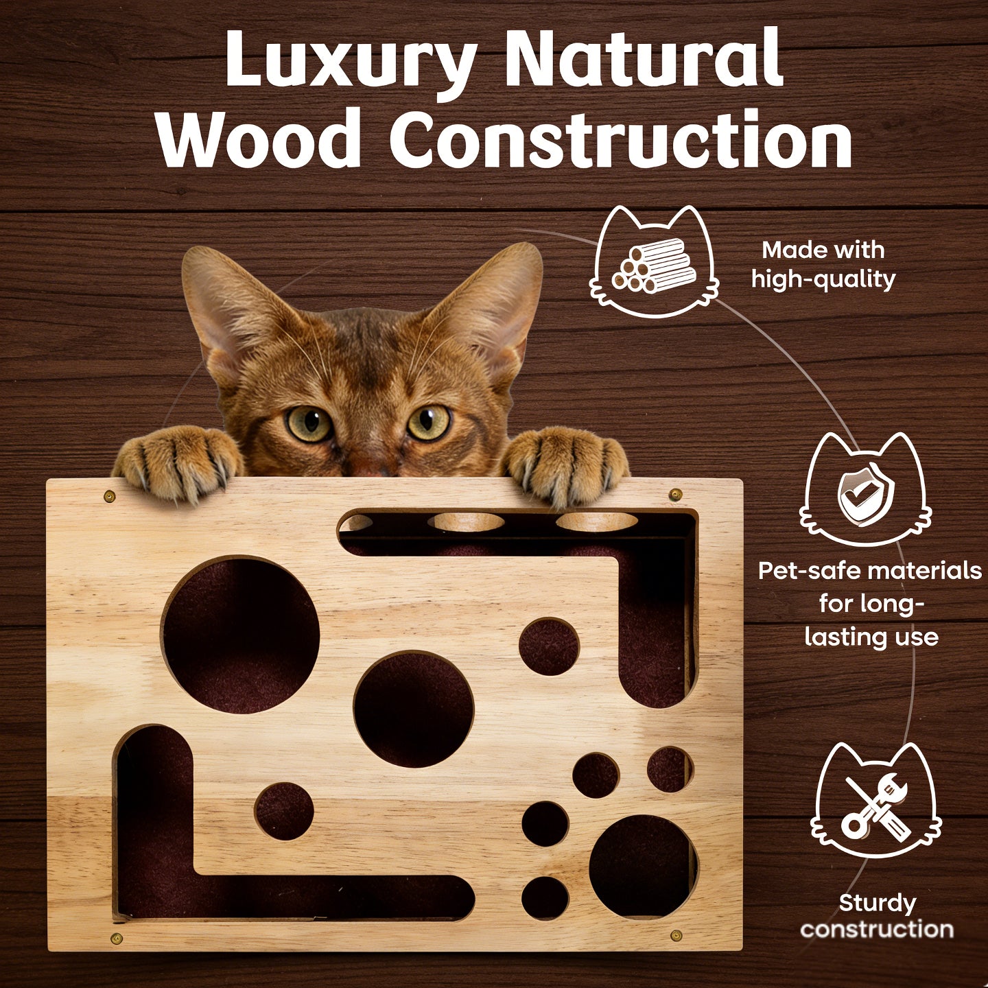 2026 - New Cat Nail File Scratch Experience Box - A Stress-Relieving Alternative Without Scissors or Grinding Wheels - Includes Sandpaper - Suitable for Indoor Cats - Toy - Puzzle Design